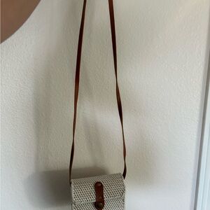 Stylish Cream and Brown Crossbody Bag